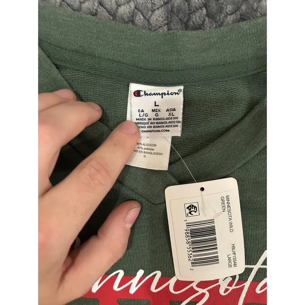 NWT Minnesota Wild Lace Up Hoodie Mens Large Green NHL Hockey Sweatshirt